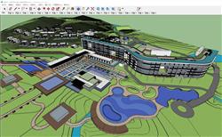 山地酒店建筑SU模型