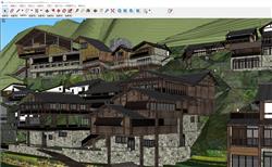 山地民宿村落建筑SU模型