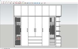 现代衣柜家具SU模型