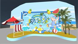 夏日清凉美陈太阳伞SU模型