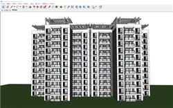 小区建筑高层SU模型