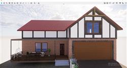 坡屋顶住宅房屋SU模型