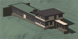 山地地形上的住宅建筑SU模型
