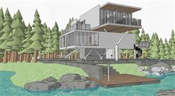 滨水度假住宅类建筑SU模型