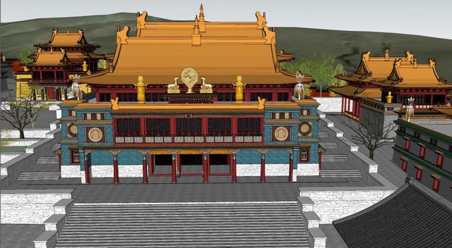藏式寺庙建筑SU模型