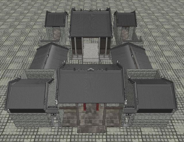 中式古建祠堂SU模型