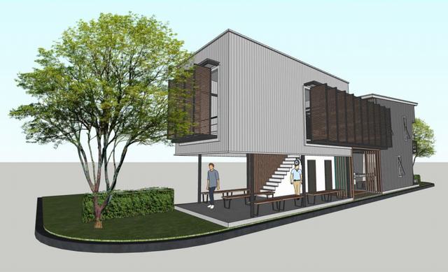 集装箱咖啡厅建筑SU模型