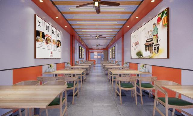 拉面馆粉店餐饮店SU模型