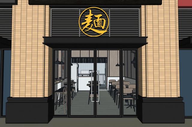 面馆餐饮店的SU模型