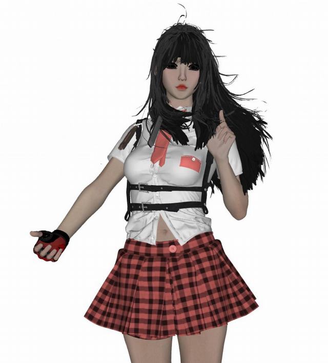 校服女生人物的SU模型
