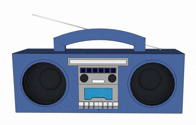 磁带的老款录音机su模型