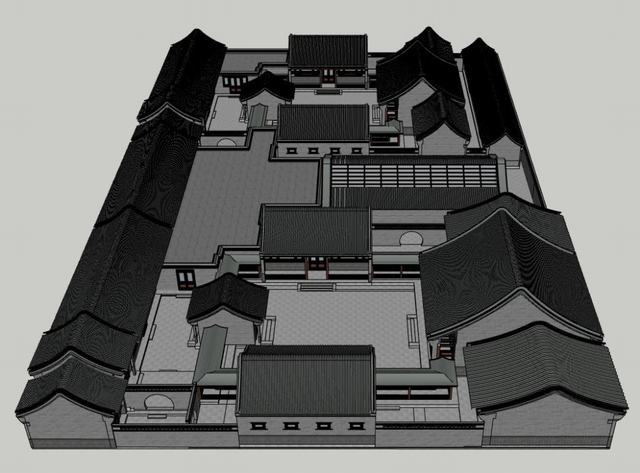 中式合院住宅的SU模型