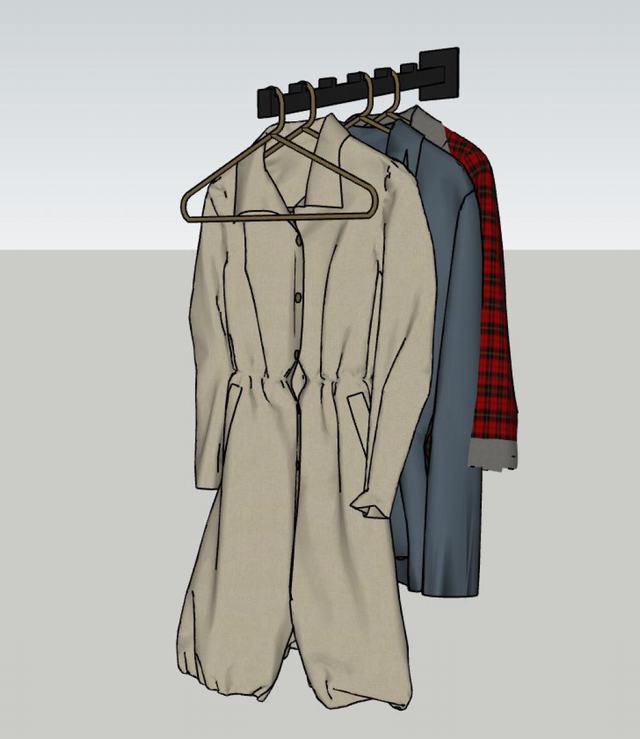 外套衣服衣挂的SU模型