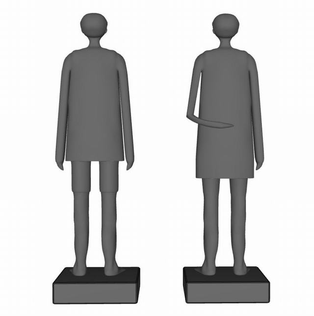 抽象站立人物摆件工艺品SU模型