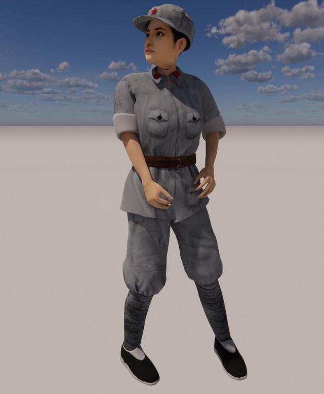 八路军女战士人物SU模型