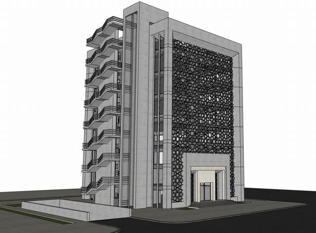 外国的办公楼建筑SU模型