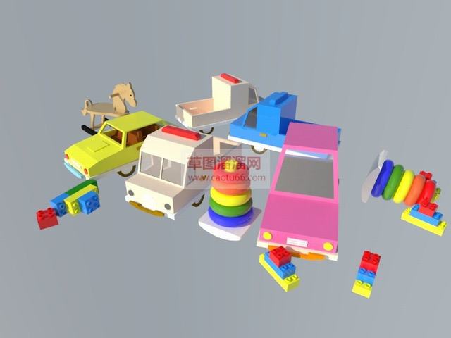 儿童玩具-智力玩具-积木-木制玩具汽车SU模型分享作者是【紫星/LJ】