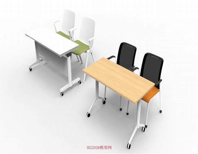 现代培训椅su模型