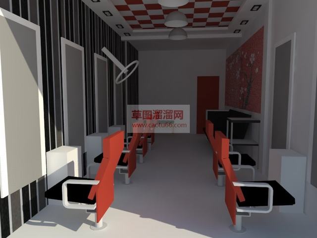 理发店发廊商业店铺SU模型