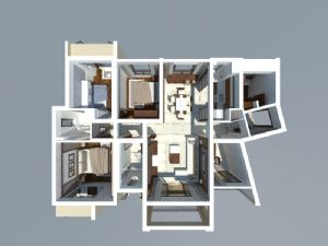 简约室内家装SU模型 免费sketchup模型下载
