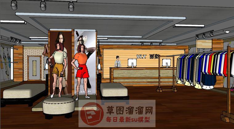 服装店SU模型