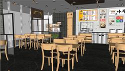 韩式风格餐厅SU模型 免费sketchup模型下载