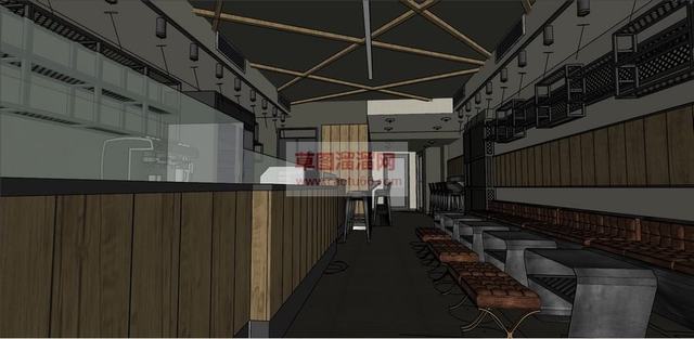 咖啡馆咖啡店饮品店SU模型