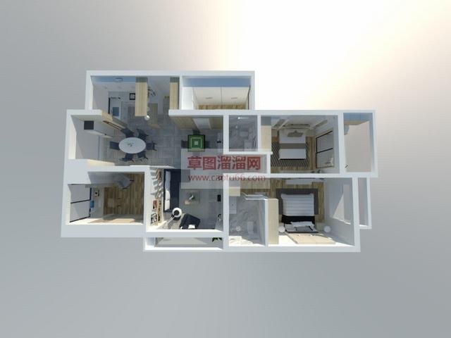 欧式现代样板间SU模型