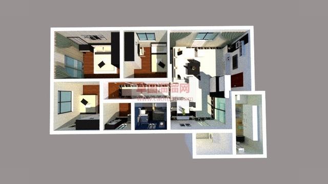 样板间室内户型SU模型