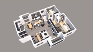 工业风格室内户型SU模型 免费sketchup模型下载