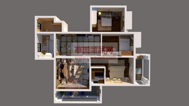 欧式精细室内SU模型