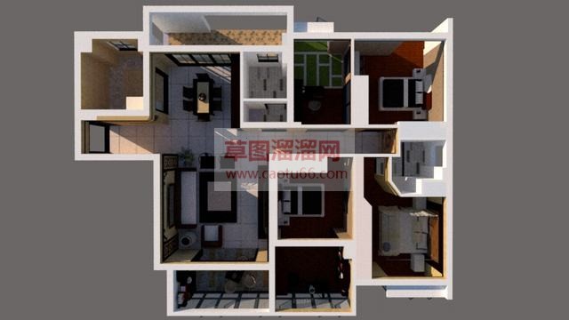 简约中式室内SU模型