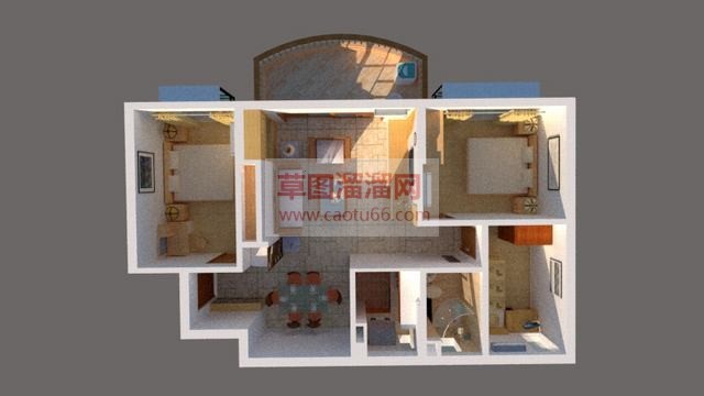 简约小户型住宅SU模型