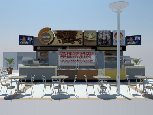 欧式现代面包店SU模型