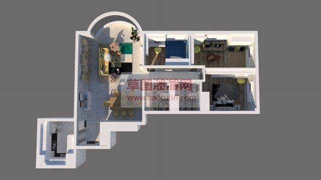 北欧室内户型SU模型