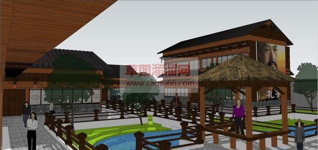 景区度假酒店SU模型