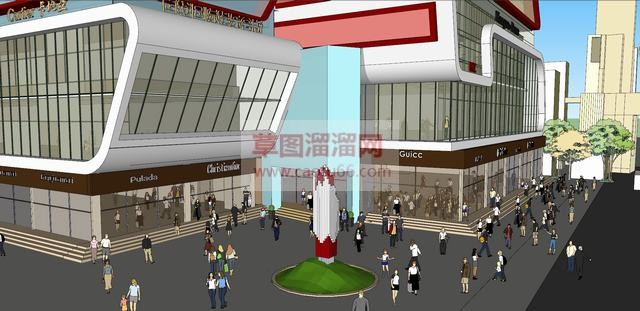 商业综合体屋顶SU模型