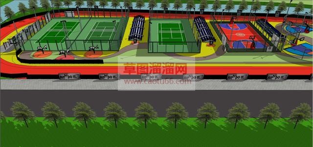 体育公园运动场SU模型