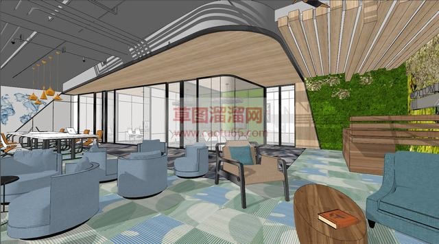 现代风格公司SU模型