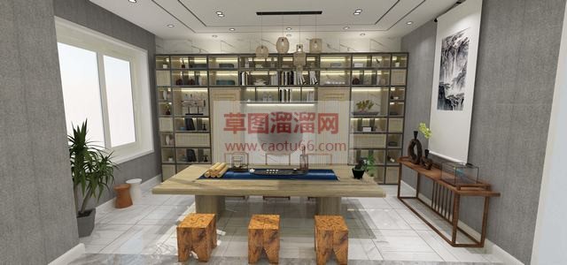 书房中式SU模型