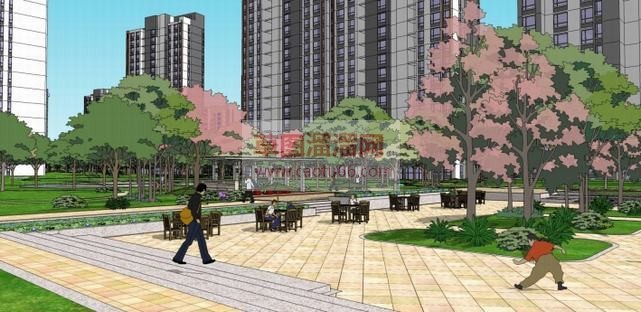 小区景观及小SU模型