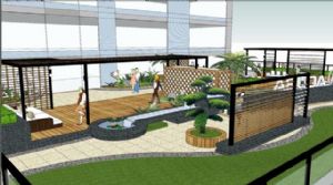 现代屋顶花园SU模型