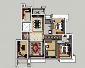 现代欧式风格SU模型