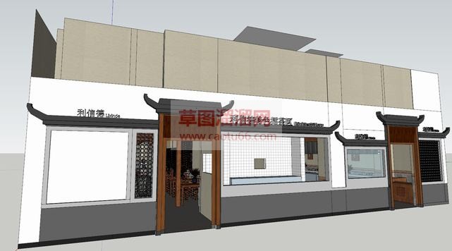 中式风格餐厅SU模型