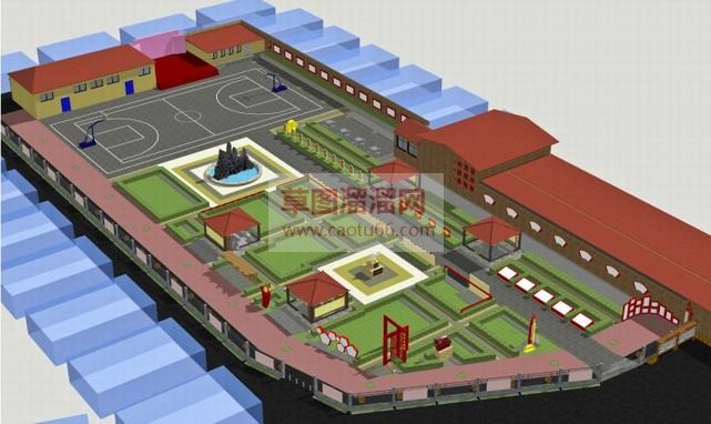 党建公园免费SU模型