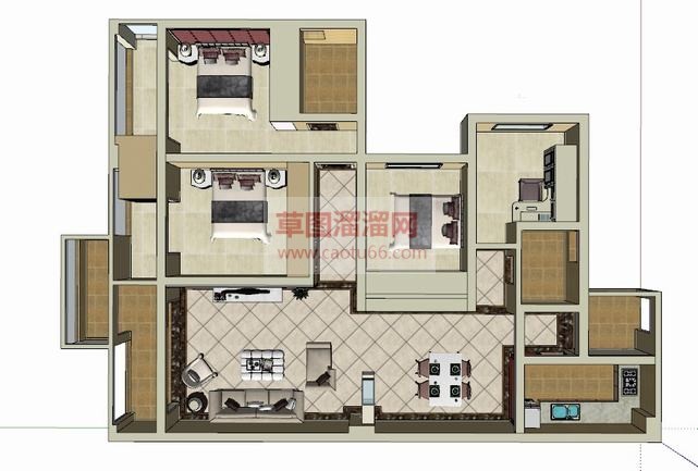 欧式室内家装SU模型