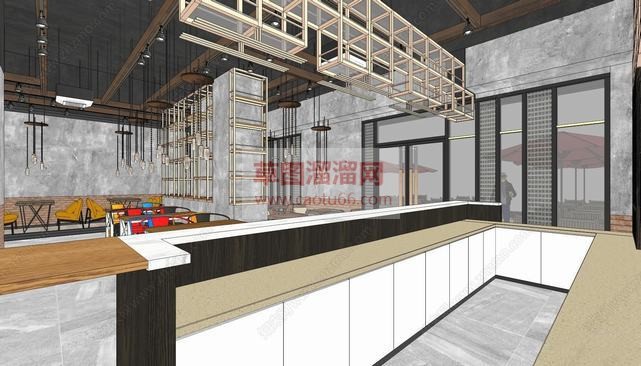 主题音乐餐厅SU模型