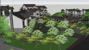 中式山地别墅SU模型