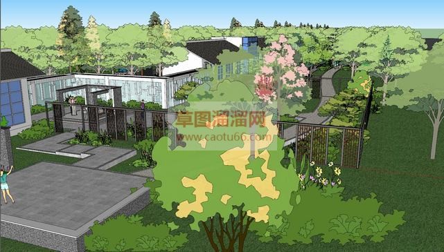 中式风格公园SU模型