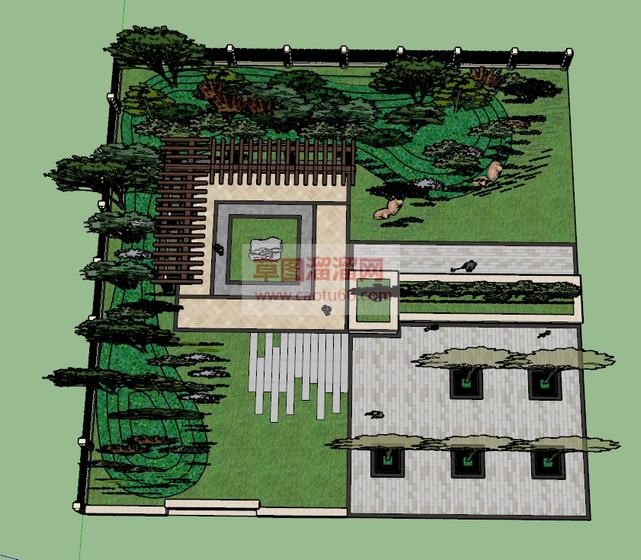 小型公园景观SU模型